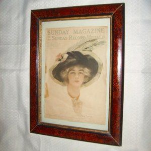 Wall Art Picture Wooden Frame Sunday Magazine of the Sun. Record Herald 1911